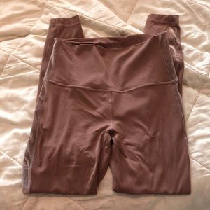 Lululemon blush leggings with velvet stripe